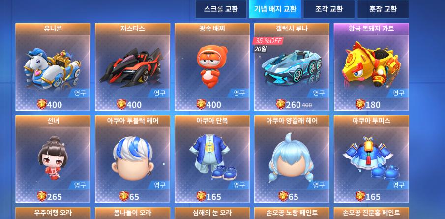 기념배찌 코스튬 관련