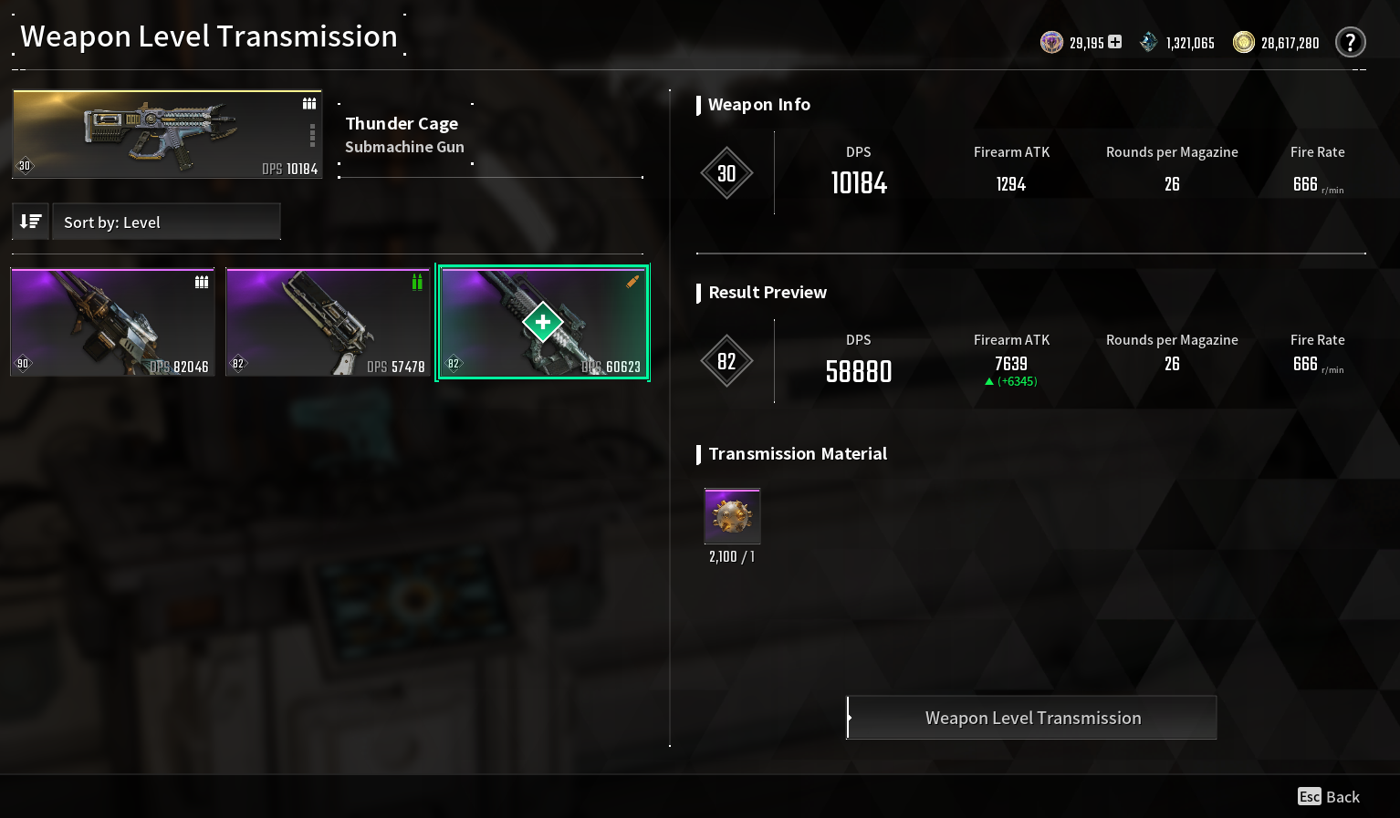 Weapon Level Transmission